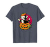 Disney Pinocchio Halloween Figaro Inside A Pumpkin Retro T-Shirt - size chart