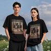 DRTGEDS Running Horses Printing Short Sleeve Cotton Lightweight Pullover Summer Casual Sweatshirts - size chart