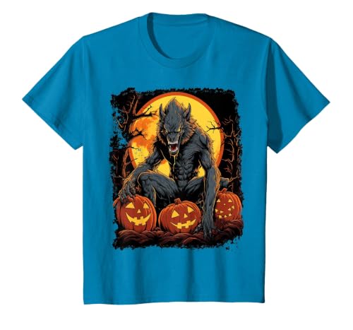 FrightNightFits Werewolf Orange Halloween T-Shirt - size chart