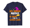 Funny Lunch Lady Halloween Costume My Broom Broke So Now I'm A Lunch Lady Halloween Cantine T-Shirt - size chart