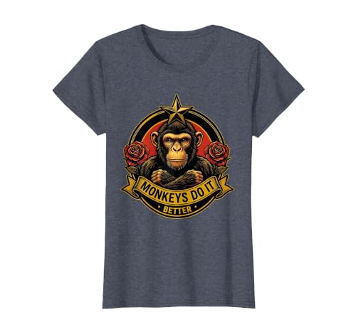 Mademark Monkeys Do It Better Funny Primate Design T-Shirt - Women - size chart