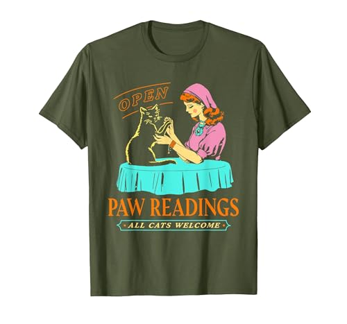 All Seeing Funny Halloween Paw Readings Unisex for Men, Women T-Shirt - size chart