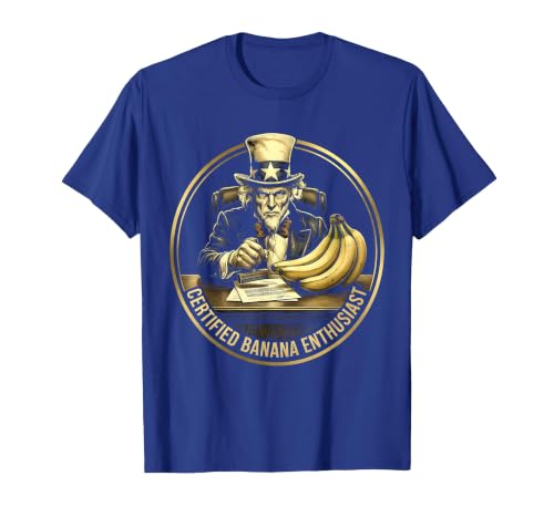 Mademark Certified Banana Enthusiast Funny Monkey Design T-Shirt - Men - size chart