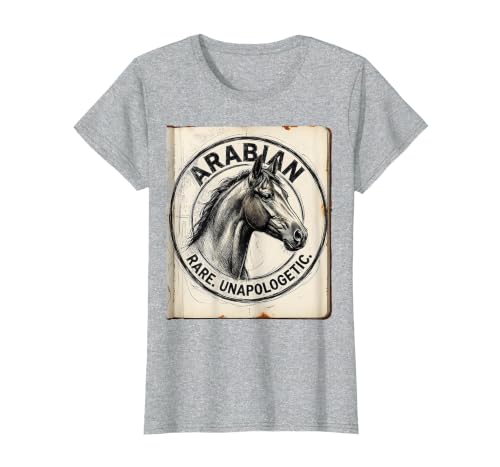 Mademark Arabian Rare Unapologetic Horse Portrait Design T-Shirt - size chart