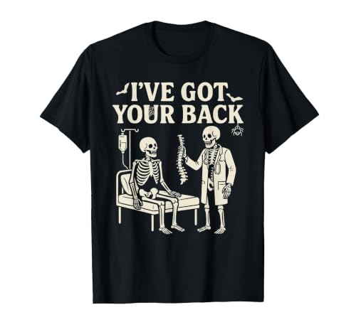 Halloween Costume For Doctor I've Got Your Back I've Got Your Back Halloween Skeleton Doctor Costume T-Shirt - size chart