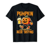 Beer Halloween Costume Pumpkin Beer Tasting Funny Halloween Beer Lover Drinking T-Shirt - size chart