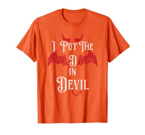 I Put the D in Devil Tees I Put the D in Devil Funny Halloween Matching Couple T-Shirt - size chart
