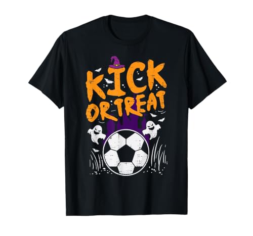 Halloween Shirts For Women Men Kids Boys Girls Halloween Soccer Kick Or Treat Football Costume Boys Kid Men T-Shirt - size