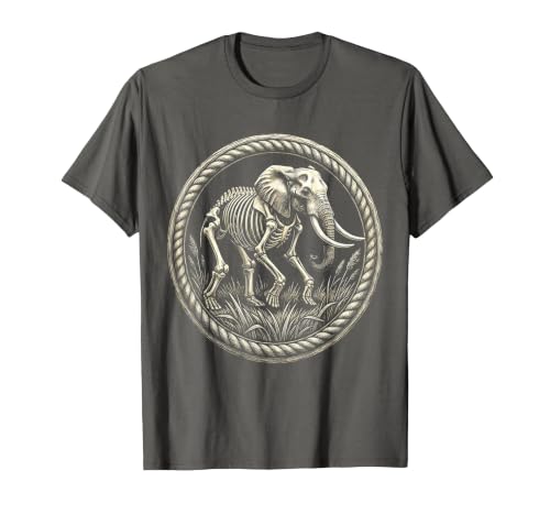 Mademark Elephant Skeleton Mid-Stride Through Tall Grass T-Shirt - Men - size chart