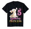 Kids 5th Birthday Rabbit Princess Girl Bunny 5 Years Old T-Shirt — design detail