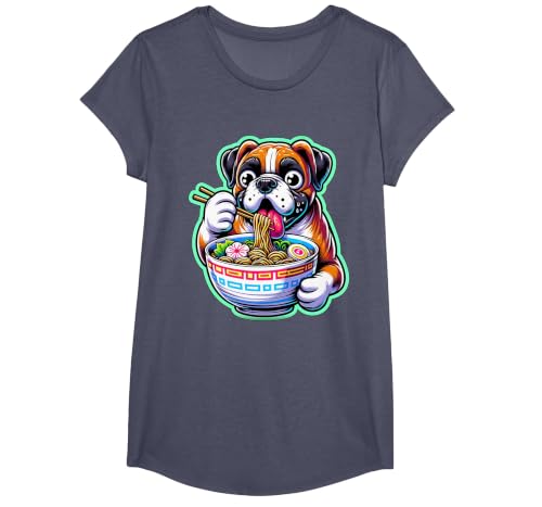 Noodle Ramen Boxer Dog Kawaii Anime Boxer Dog Ramen T-Shirt - size chart
