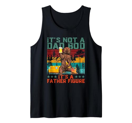 Father's Day Gifts for Dad Funny Bear And Dad Bod It's Not A Dad BOD It's Father Figure Bear Beer Fathers Day Tank Top - size chart