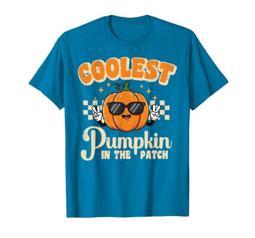 Halloween Shirts For Women Men Kids Boys Girls Halloween Coolest Pumpkin in Patch Costume Boys Kids Youth T-Shirt - size