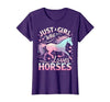 Funny Horse Lovers Just a Girl Who Loves Horses T-Shirt - size chart