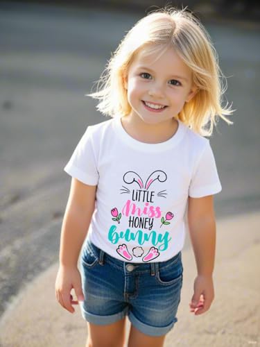 Easter Day Gift for Toddler Boy Baby Girl Tractor Loving Bunny T-Shirt — design detail