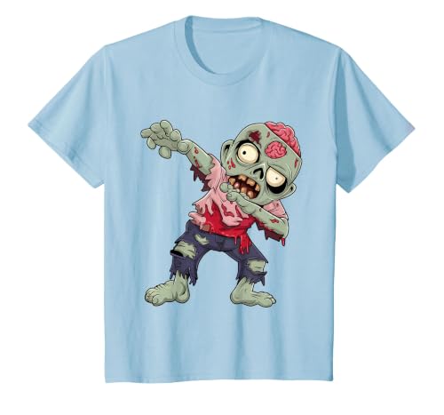 Halloween Shirts Women Men Kids Dabbing Zombie Brain Halloween Scary Dab Dance Boys Teen Men T-Shirt - size chart