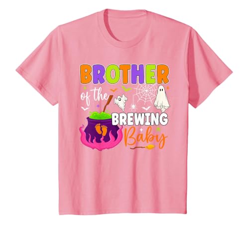 Halloween Baby Shower Brewing Baby Family Matching Brother of Brewing Baby Halloween Theme Baby Shower Spooky T-Shirt - size