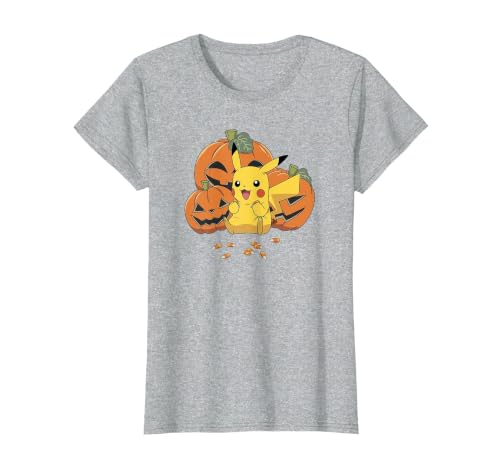 Pokémon Halloween Pikachu Cute Pumpkin Candy Corn T-Shirt - size chart