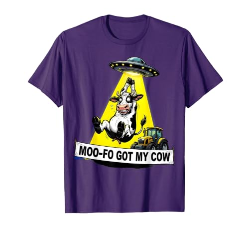 Mademark Moo-FO Got My Cow Alien Abduction Design T-Shirt - size chart