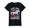 Funny Horse Lovers Just a Girl Who Loves Horses T-Shirt - size chart