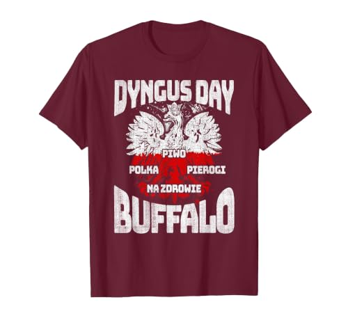 Polish Heritage Gifts Dyngus Day Buffalo New York Piwo Polka Pierogi Na Zdrowie T-Shirt - size chart