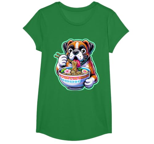Noodle Ramen Boxer Dog Kawaii Anime Boxer Dog Ramen T-Shirt - size chart