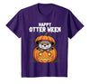 Otter Halloween Lover Gift Co. Happy Otter-Ween Lazy Halloween Costume Funny Animal Pun T-Shirt - size chart