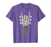 Rock and Wear Gifts Men Women Kids Skeleton Guitar Hand Rock On Guitarist Rock Band Music T-Shirt - size chart