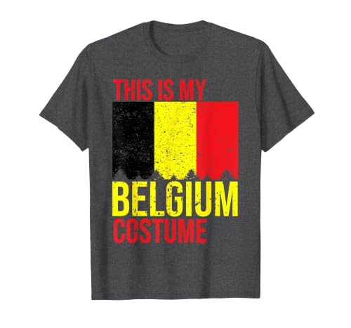 Funny Belgian Flag Halloween Vintage This is My Belgium Flag Costume for Halloween T-Shirt - size chart