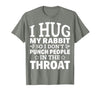 I Hug My Rabbit I Easter Bunny Design Lionhead Rabbit T-Shirt — design detail