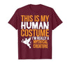 This is My Human Costume Mythical Creature - Halloween Funny T-Shirt - size chart