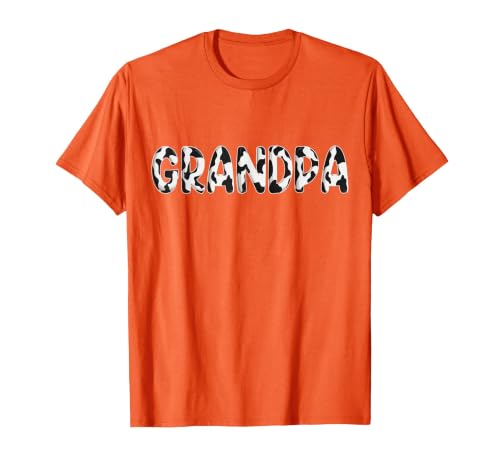 Cow Pattern Print Family Matching Birthday Shirts Cow Grandpa Birthday Family Matching Fathers Day Boy Girl T-Shirt - size