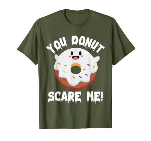 Donut Halloween Shirt Halloween Donut Costume Kids Men Women Doughnut Scare Me T-Shirt - size chart