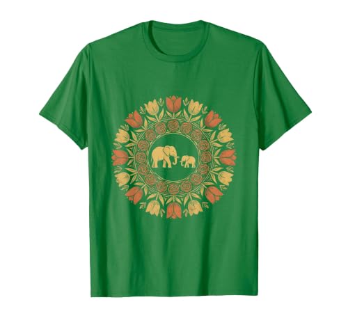 Mademark Mother Elephant and Baby Walking Through Tall Grass T-Shirt - Men - size chart