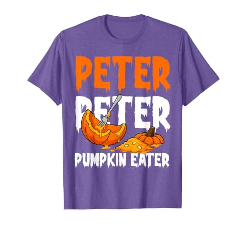 Halloween Matching Couple Shirts Women Men Funny Peter Pumpkin Eater Halloween Costume Men Boyfriend T-Shirt - size chart