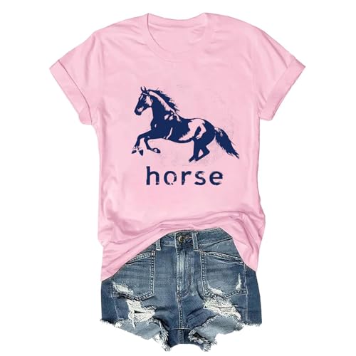Pukcoun Horse Shirt Horse Lover V-Neck Shirt Retro Graphics T-Shirt Unisex - size chart