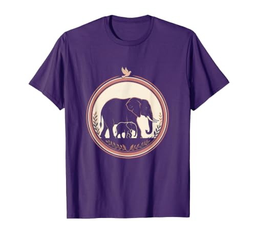 Mademark Mama Elephant Silhouette Mother and Baby Design T-Shirt - Men - size chart