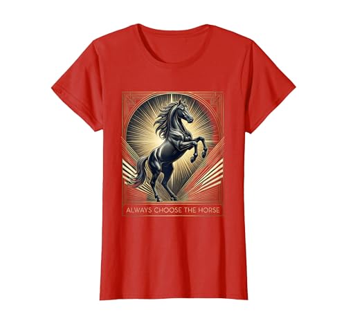 Mademark Always Choose The Horse Women's Equestrian Design T-Shirt - size chart