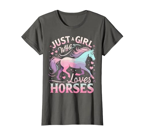 Funny Horse Lovers Just a Girl Who Loves Horses T-Shirt - size chart