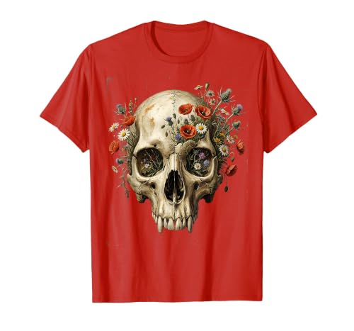 Mademark Elephant Skull Wildflower Bloom Graphic T-Shirt - Men - size chart