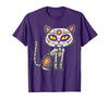 Halloween Cat Shirts For Women Men Kids Owner Sugar Skull Cat Dia De Muertos Day of Dead Halloween Mexican T-Shirt - size