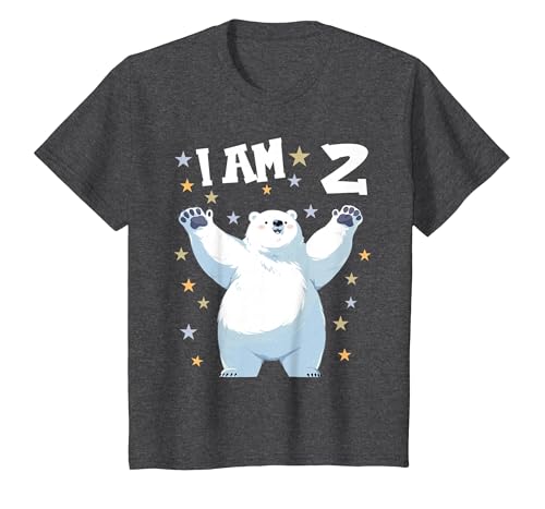2 years old 2nd birthday Polar Bear Kids 2 Years Old 2 Birthday Polar Bears Boy Girl Polar Bear T-Shirt - size chart