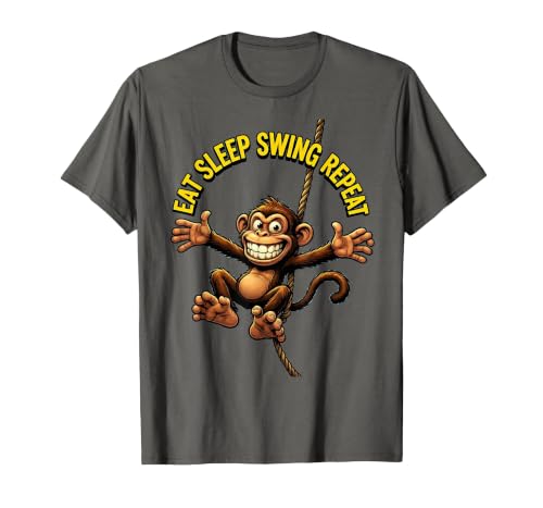 Mademark Eat Sleep Swing Repeat Monkey Graphic Design T-Shirt - Men - size chart