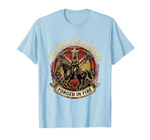 Mademark Buffalo Soldiers Forged in Fire Military Tribute T-Shirt - size chart