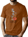 CAZYCHILD Halloween Shirts for Men Funny Halloween Pumpkin Shirt Dancing Skeleton Tee - size chart
