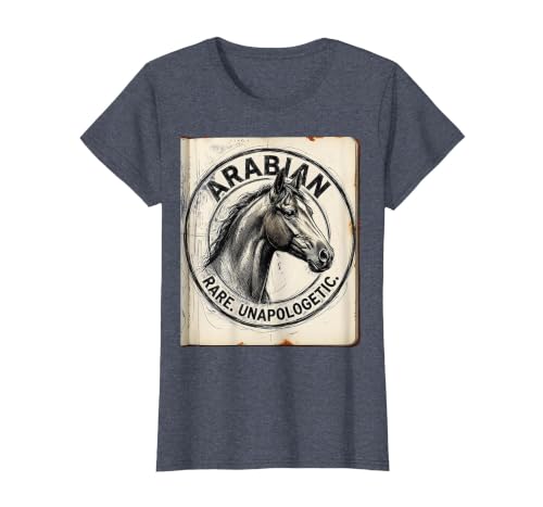 Mademark Arabian Rare Unapologetic Horse Portrait Design T-Shirt - size chart
