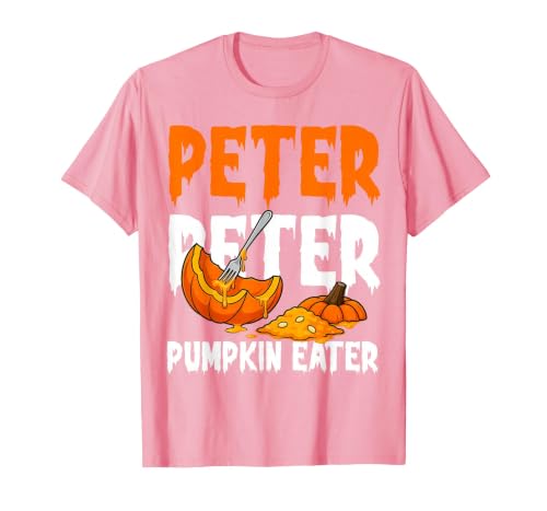 Halloween Matching Couple Shirts Women Men Funny Peter Pumpkin Eater Halloween Costume Men Boyfriend T-Shirt - size chart