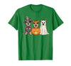 Funny Retro Australian Cattle Dog Halloween Witch Spooky Ghost Blue Heeler Pumpkin Halloween Dog Lover T-Shirt - size chart