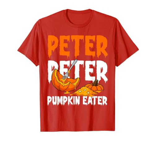 Halloween Matching Couple Shirts Women Men Funny Peter Pumpkin Eater Halloween Costume Men Boyfriend T-Shirt - size chart