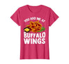 Homewise Shopper Buffalo Wings Buffalo Wings Funny Appetizer T-Shirt - size chart